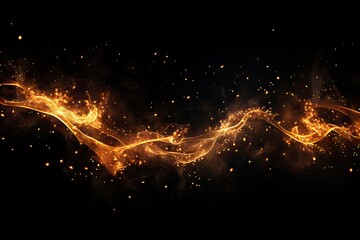 Sparks and embers flying up in the dark sky, creating a dazzling light effect on a black background