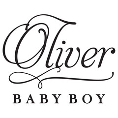 Wall Mural - oliver baby boy sign design name text word font swirl baby oliver