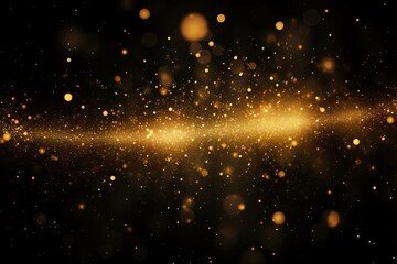 Wall Mural - sparkling yellow glitter on a dark background - a festive and elegant light effect for your design p