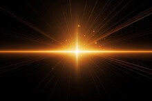Sunburst With Glowing Rays And Lens Flare On A Dark Background