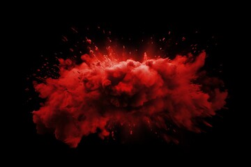 Wall Mural - red and black abstract background with dust explosion effect, vector illustration