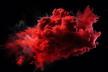 Wall Mural - red and black abstract background with dust explosion effect, vector illustration