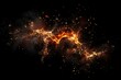 © Ameer - Sparks and embers flying up in the dark sky, creating a dazzling light effect on a black background
