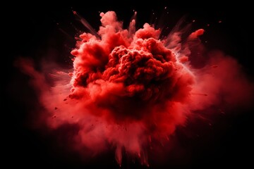 Wall Mural - red and black abstract background with dust explosion effect, vector illustration