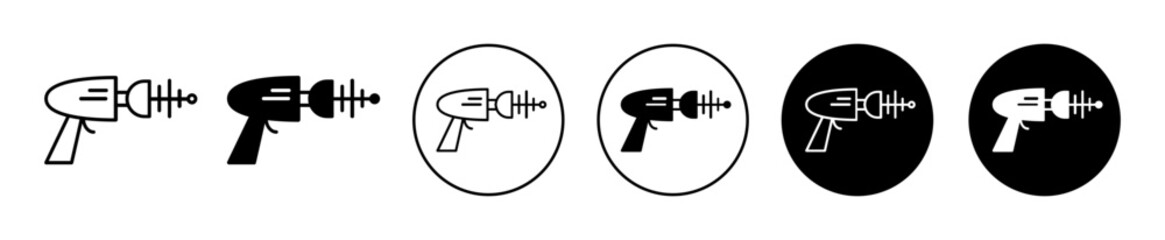 Poster - Space gun vector icon set collection. Space gun Outline flat Icon.