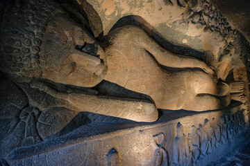 Wall Mural - The Ajanta Caves are rock-cut Buddhist cave monuments in Ajanta, Aurangabad district, Maharashtra, India.