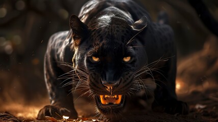 Wall Mural - Aggressive Panther