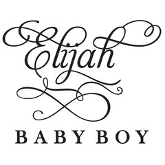 Wall Mural - elijah baby boy sign design name text word font swirl baby elijah