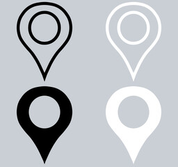 Fototapete - Set of Location icon. Pin icon sign symbol in trendy flat style. Pointer vector icon illustration isolated on gray background