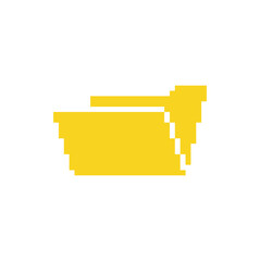 Poster - pixel File Folder icon.  Vector pixel art Folder8 bit logo for game