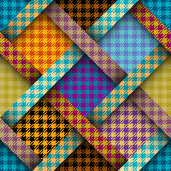 Fototapete - Abstract seamless pattern. Textile diagonal plaid vector pattern. Ribbons pattern