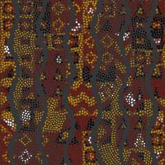 Aufkleber - Grunge random polka dot Vector Seamless Pattern made in ethnic style. African traditional design. Creative boho pattern.