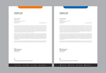 Modern, corporate, clean, professional, business, personal letterhead design	