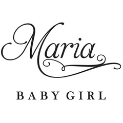 Wall Mural - maria baby girl sign design name text word font swirl baby maria