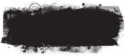 Poster - Glitch distorted grange shape . Noise grungy logo . Trendy defect error shapes . Glitched frame .Grunge textured . Distressed effect .Vector shapes