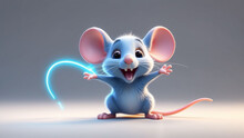 Vector image of a magical mouse, Cartoon magic mouse vector design White background