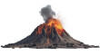 volcano mountain on transparent background