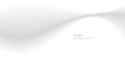 Curve shape flow vector abstract background in light grey gradient, dynamic and speed concept, futuristic technology or motion art.