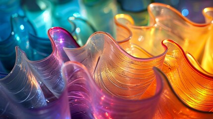 Abstract background. Multi-colored transparent plastic