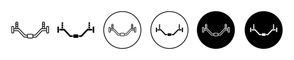 Poster - car anti roll bar vector icon set collection. car anti roll bar Outline flat Icon.
