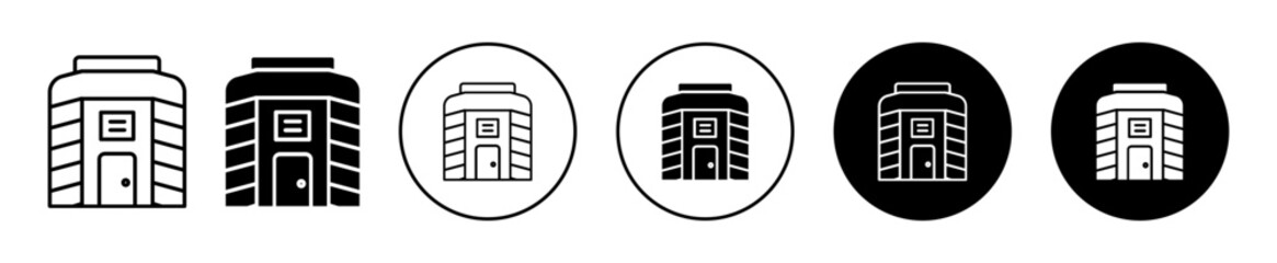 Poster - Infrared heat cabin vector icon set collection. Infrared heat cabin Outline flat Icon.