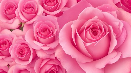 Wall Mural - pink and pink rose flower background. Valentine's day concept.