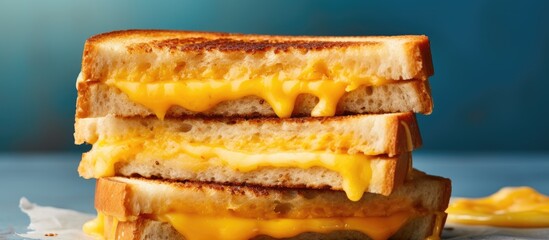 Aufkleber - homemade grilled cheese sandwich for breakfast. Creative Banner. Copyspace image