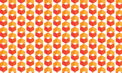 Poster - abstract repeatable seamless orange red vertical rhombus pattern.