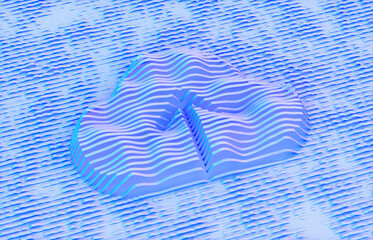 Poster - 3d rendering of abstract cloud computing technology icon on blue background. Cloud computing concept