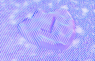 Poster - 3d rendering of abstract safety shield with check mark icon on purple background. security technology concept.