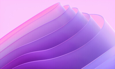 3d rendering of purple abstract layered crystal glass background.