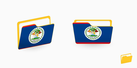 Sticker - Belize flag on two type of folder icon.