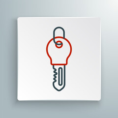 Wall Mural - Line Key icon isolated on white background. Colorful outline concept. Vector