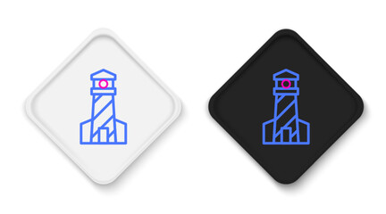 Wall Mural - Line Lighthouse icon isolated on white background. Colorful outline concept. Vector