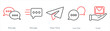 A set of 5 Contact icons as message, paper plane, live chat