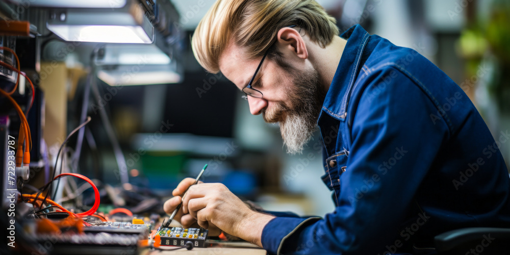portrait of Electrical and Electronic Equipment Assembler, Assemble or ...
