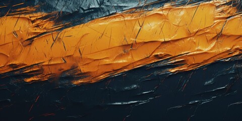 Poster - A detailed view of an orange and black painting. This versatile image can be used for various creative projects