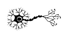 Neuron Sign, Black Isolated Silhouette