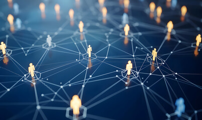 human relation and network model diagram, Generative AI