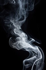 Poster - Close-up view of smoke on a black background. Can be used for creative projects or as a background image.