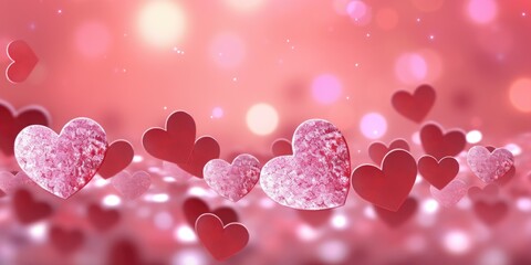 Poster - Hearts floating in the air, perfect for Valentine's Day or love-themed designs