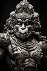 Poster - A close-up view of a monkey statue. Perfect for adding a touch of nature and wildlife to any space