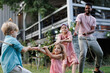 © Halfpoint - Grandparents have a tug of war with their granddaughters.