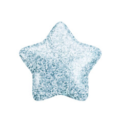 Wall Mural - vector 3d silver glitter textured star icon on white background. cute realistic cartoon 3d render, g
