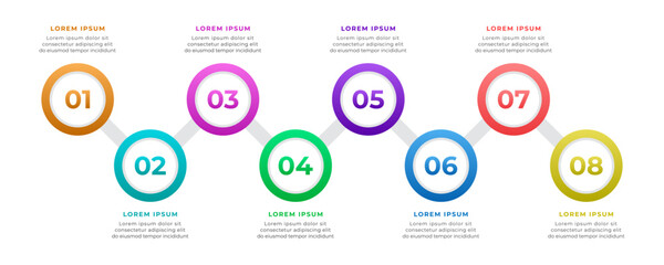 Wall Mural - Timeline infographic design with circle. Business concept with 8 steps.	
