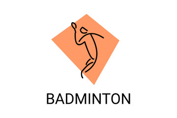 Badminton sport vector line icon. sport pictogram, vector illustration.