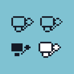 Poster - Pixel art outline sets icon of anvil stone variation color. anvil icon on pixelated style. 8bits perfect for game asset or design asset element for your game design. Simple pixel art icon asset.