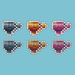Poster - Pixel art stroke sets icon of anvil stone variation color. anvil icon on pixelated style. 8bits perfect for game asset or design asset element for your game design. Simple pixel art icon asset.