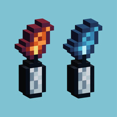 Poster - Isometric Pixel art 3d of candle icon for items asset. candleicon on pixelated style.8bits perfect for game asset or design asset element for your game design asset.