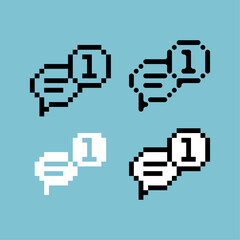 Leinwandbilder - Pixel art outline sets icon of chat notif variation color. chatting icon on pixelated style. 8bits perfect for game asset or design asset element for your game design. Simple pixel art icon asset.